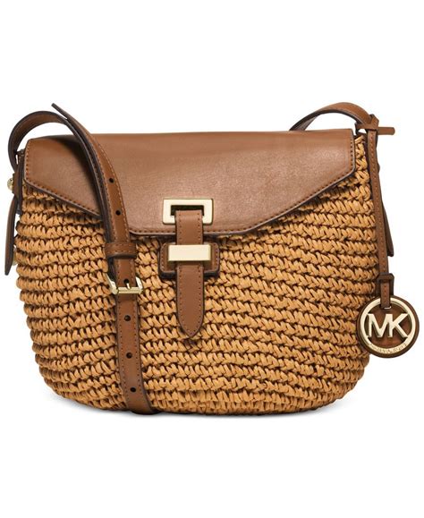 michael kors naomi straw bag|Michael Kors straw shoulder bag.